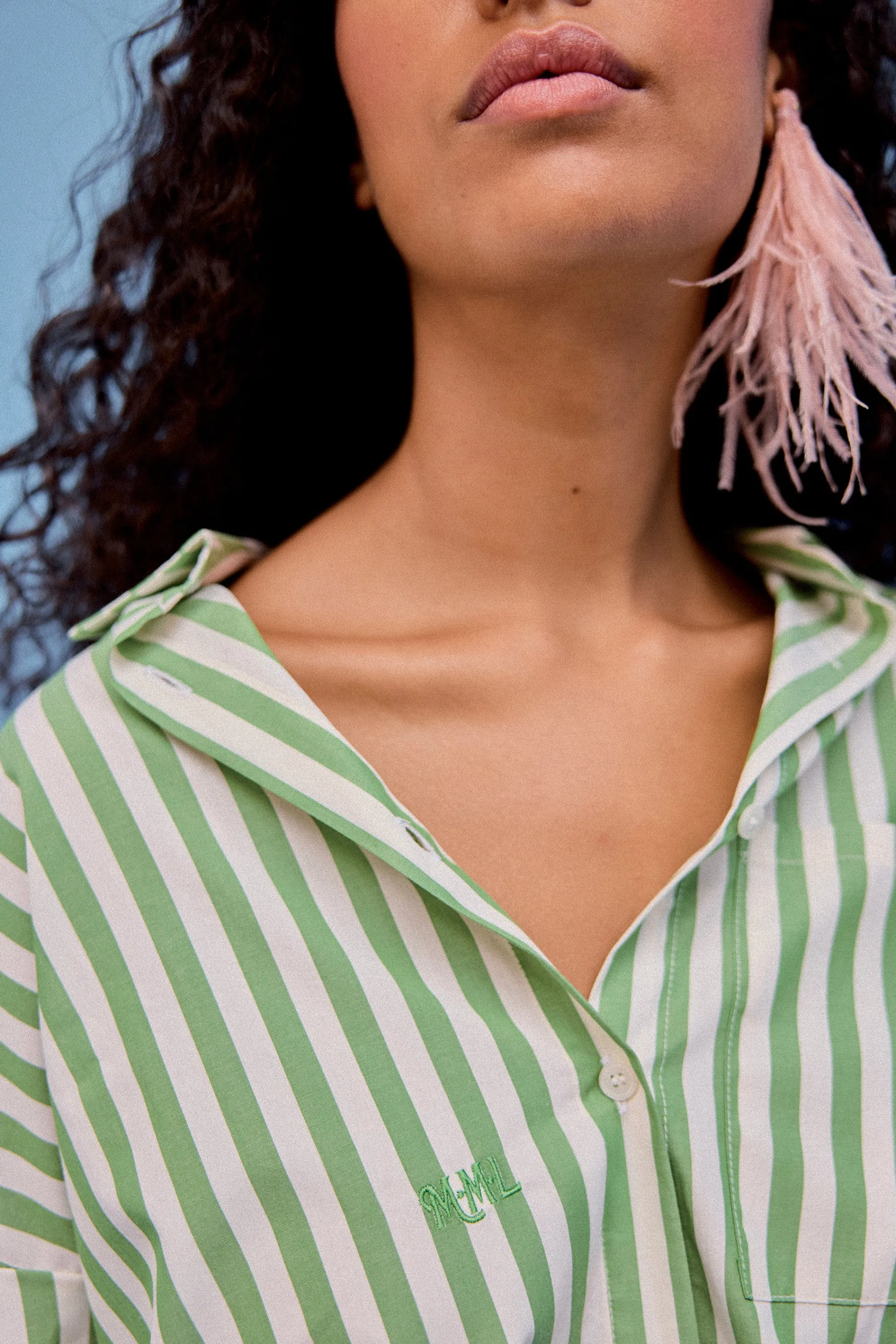 Make My Lemonade Tops & T-Shirts^CHEMISE OMER GREEN STRIPE