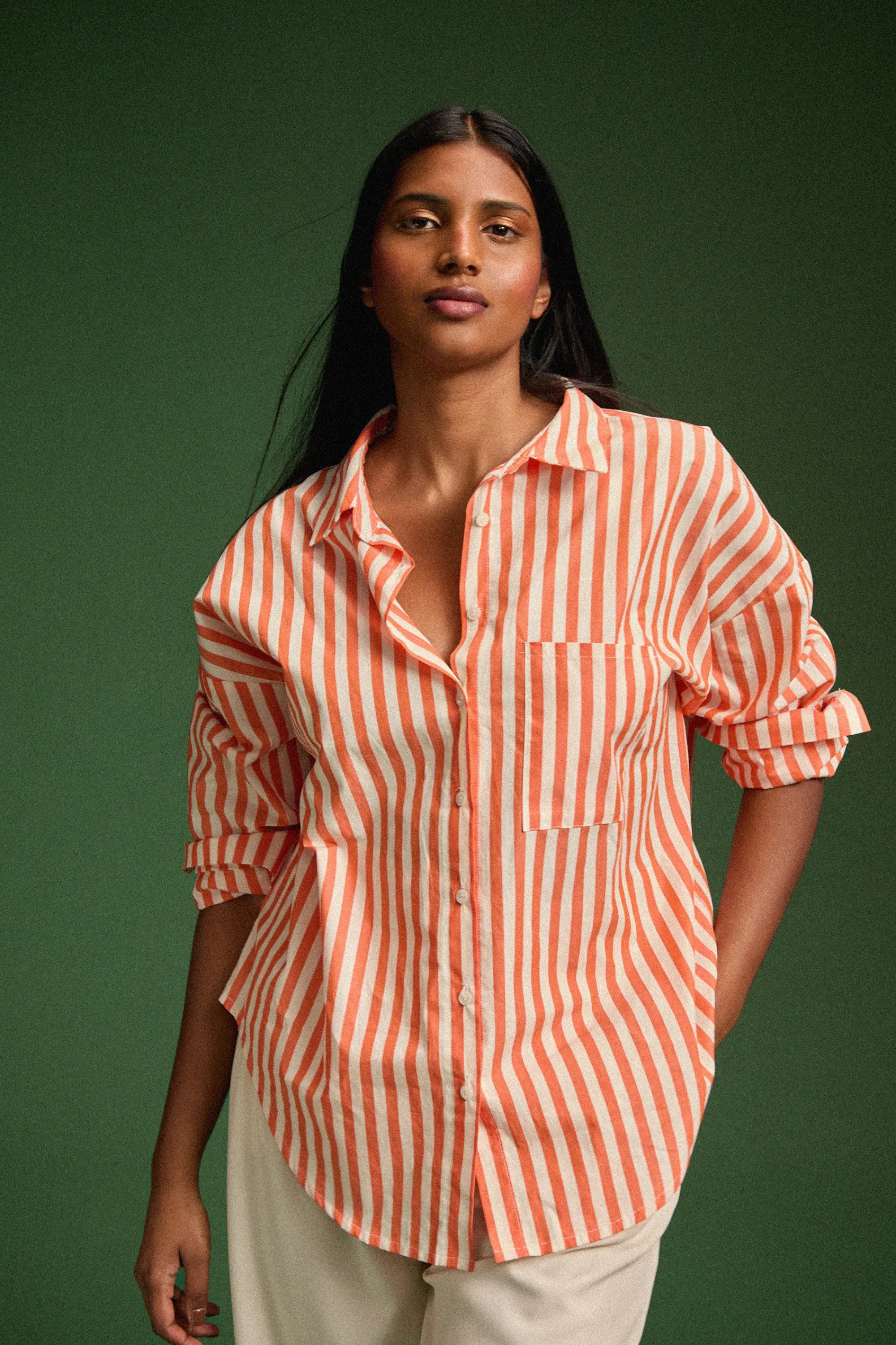 Make My Lemonade Tops & T-Shirts^CHEMISE OMER ORANGE STRIPE