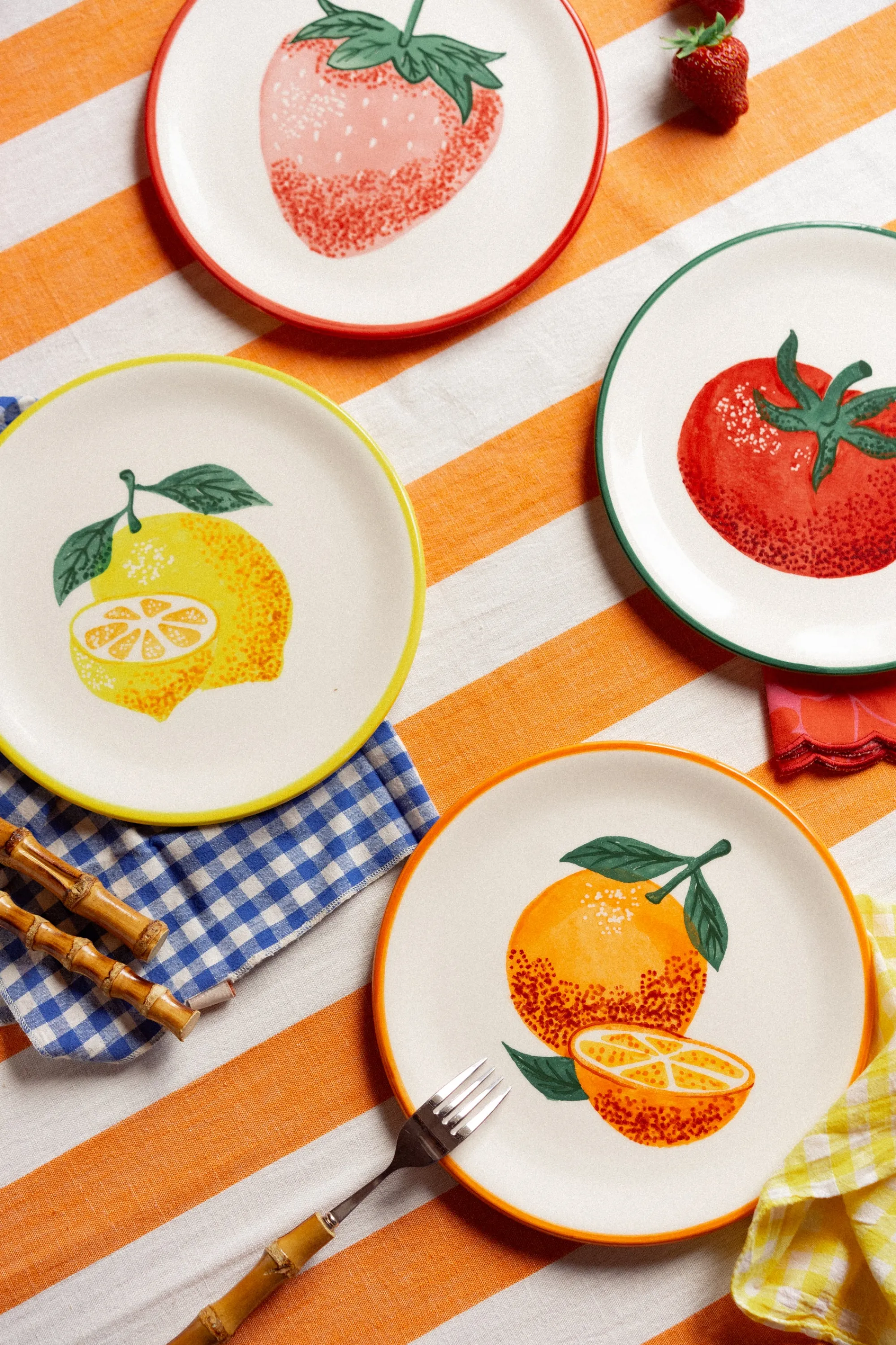 Make My Lemonade Art De La Table^LOT DE 4 ASSIETTES ROSALIE FRUIT