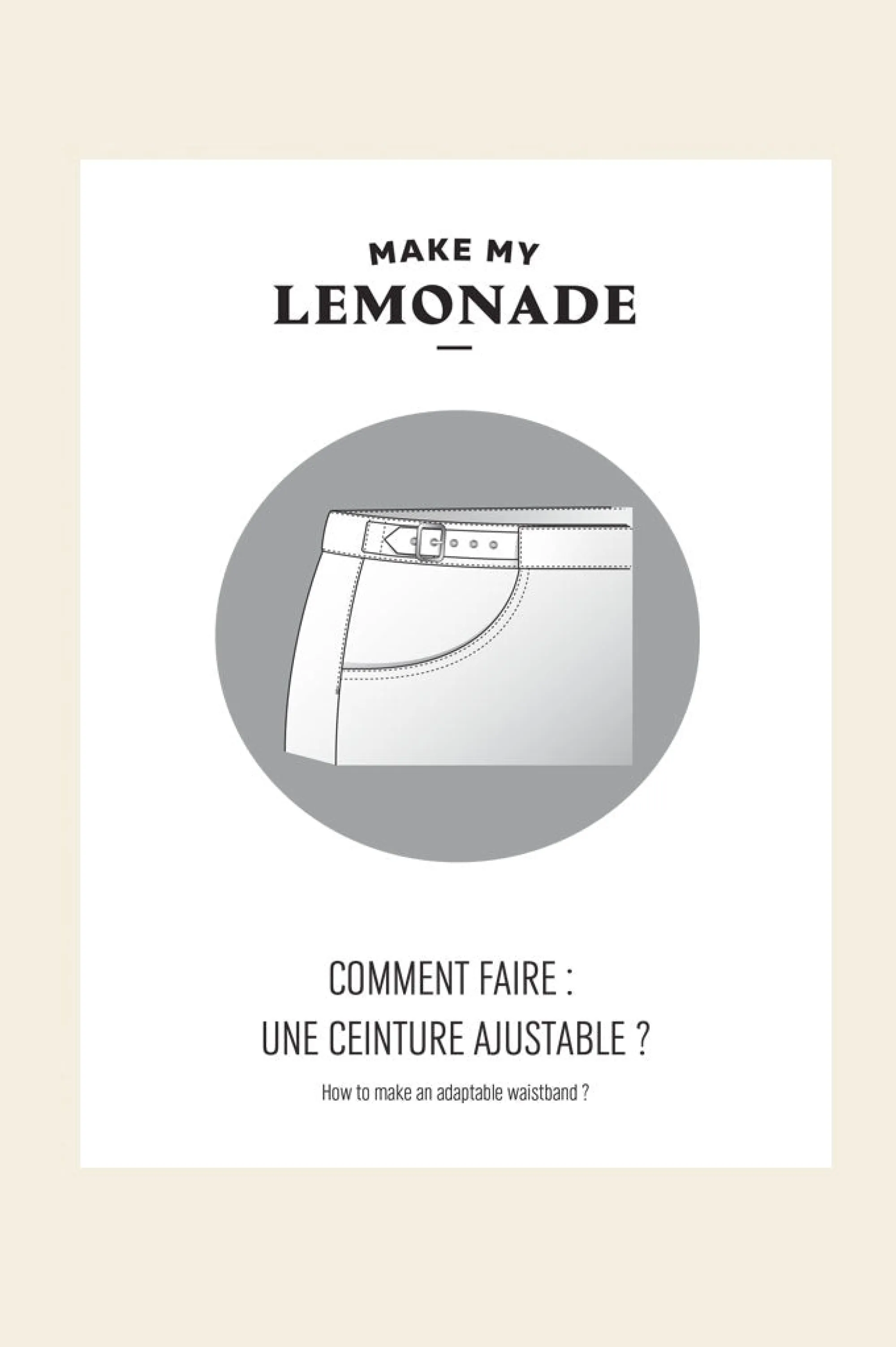 Make My Lemonade Patrons Pdf | Mercerie & Couture^TIPS : Comment faire une ceinture ajustable